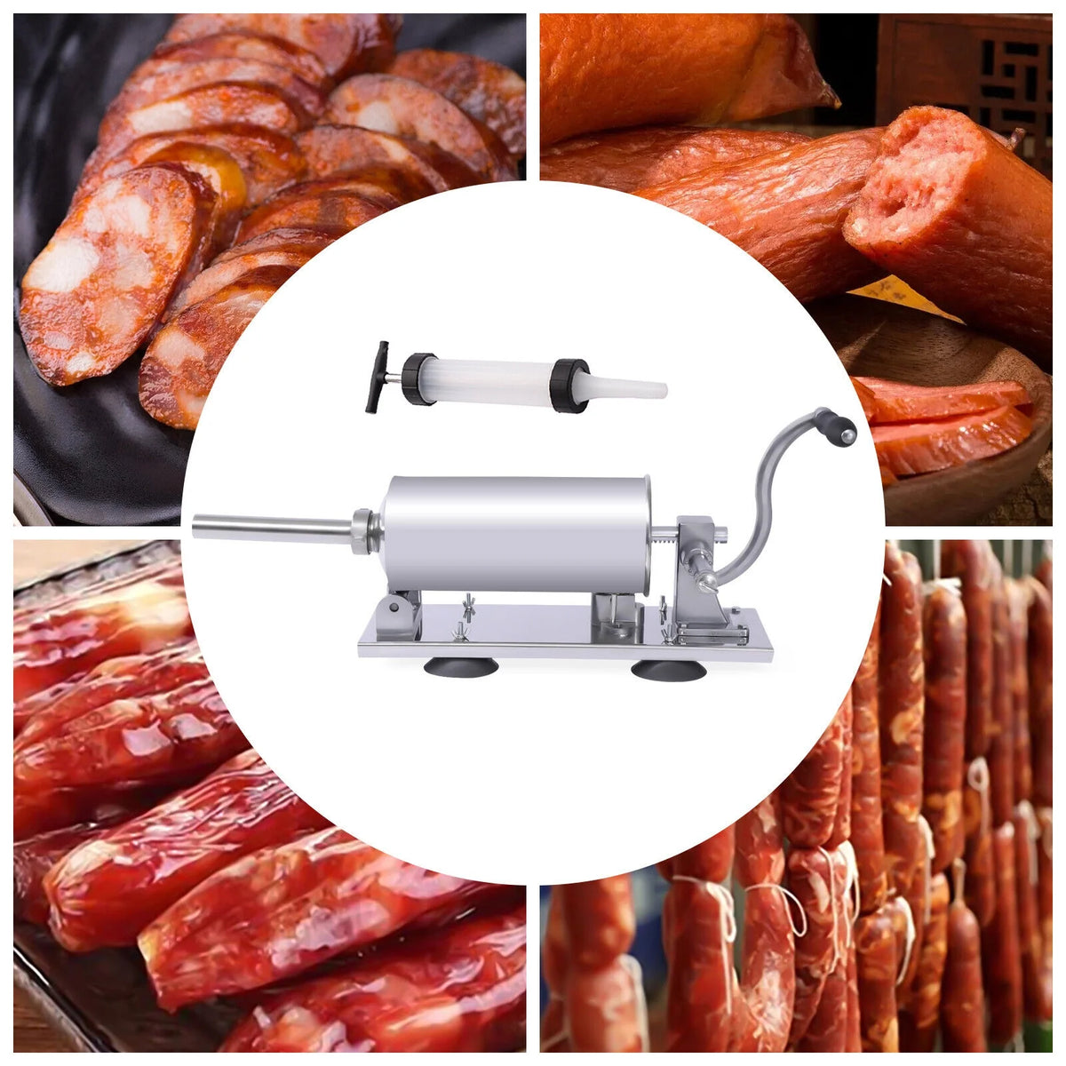 8LBS/4L Manual Stainless Steel Sausage Stuffer R2772