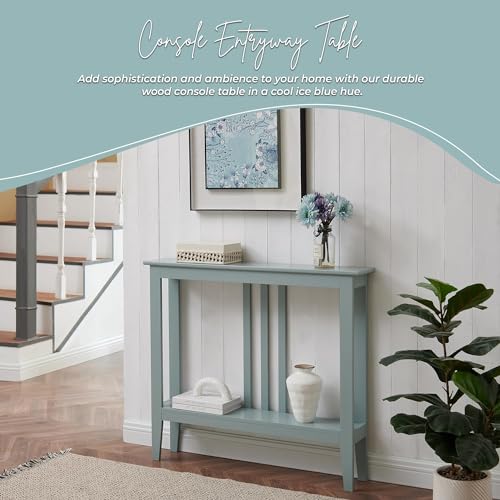 Teal Narrow Console Table with Storage L26303