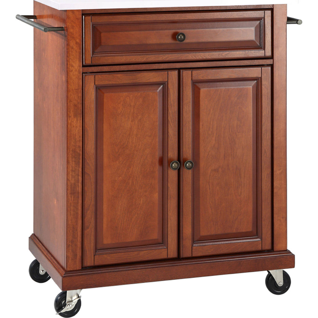 Cherry Granite Top Kitchen Cart L4669