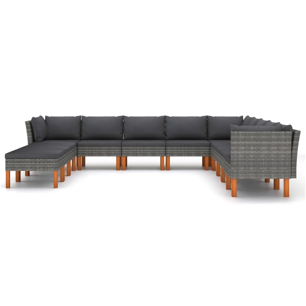 12 Piece Gray Poly Rattan Patio Conversation Set Z54116