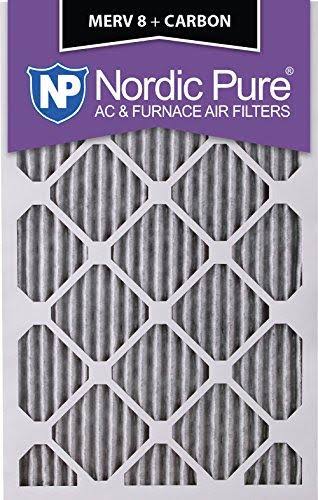 16x20x1 MERV 8 Plus Carbon Pleated AC Furnace Filter Qty 2 H5881