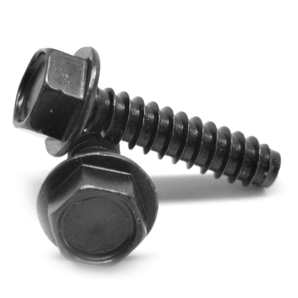1/4-14 x 3/4 Sheet Metal Screw Hex Washer Head Type B Low Carbon Steel Black Oxide N225639