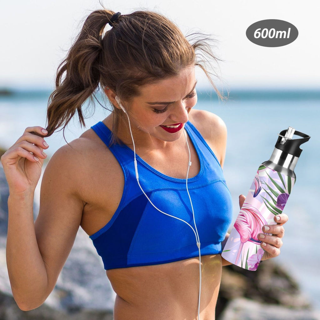20 oz Insulated Stainless Steel Water Bottle with Straw Lid U4106