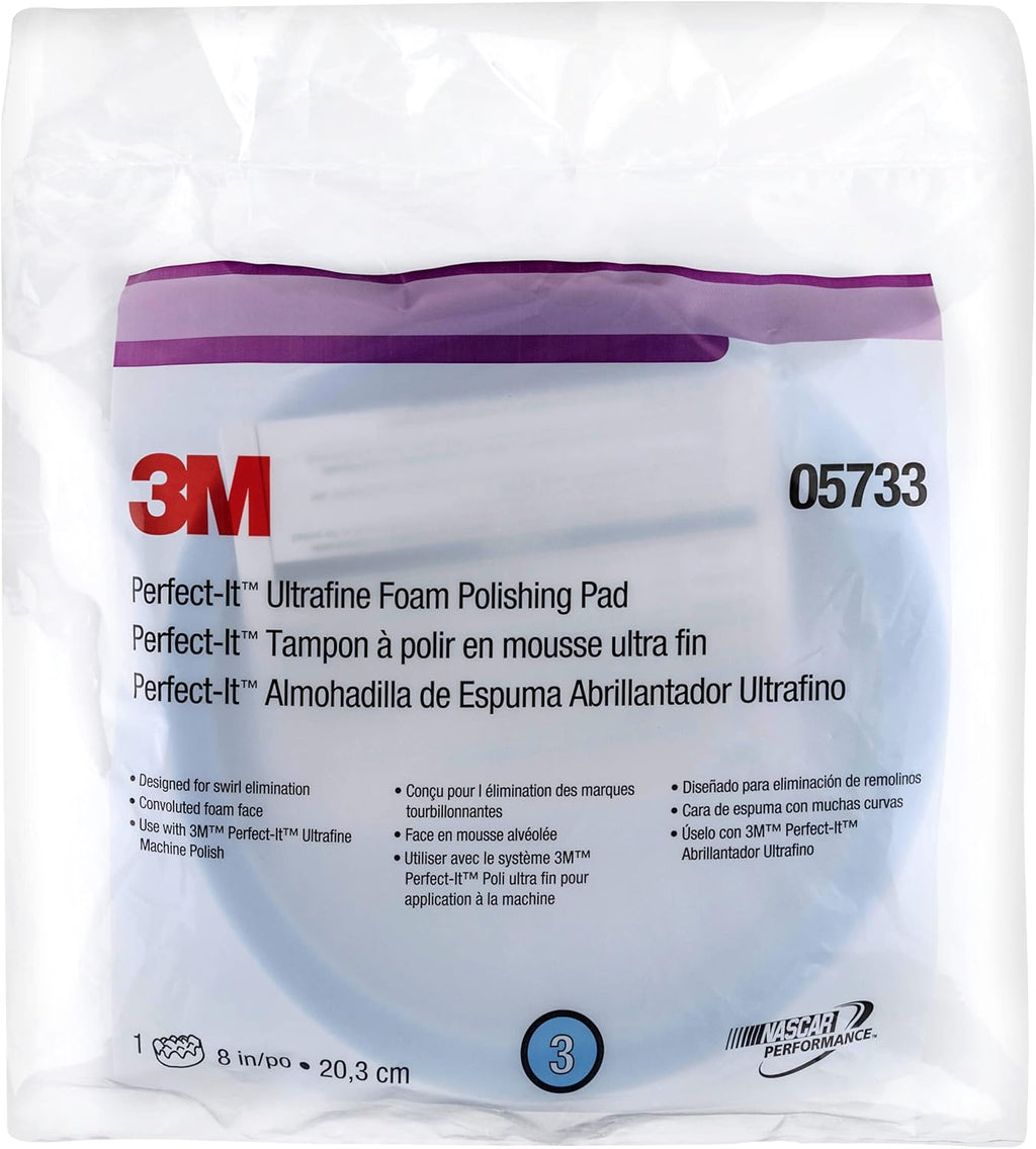 3M Foam Compounding and Polishing Pads Kit, 8 inch, with Microfiber Cloth Pack of 2 J955