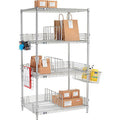 Chrome To Go Rack with 4 Wire Shelves D790