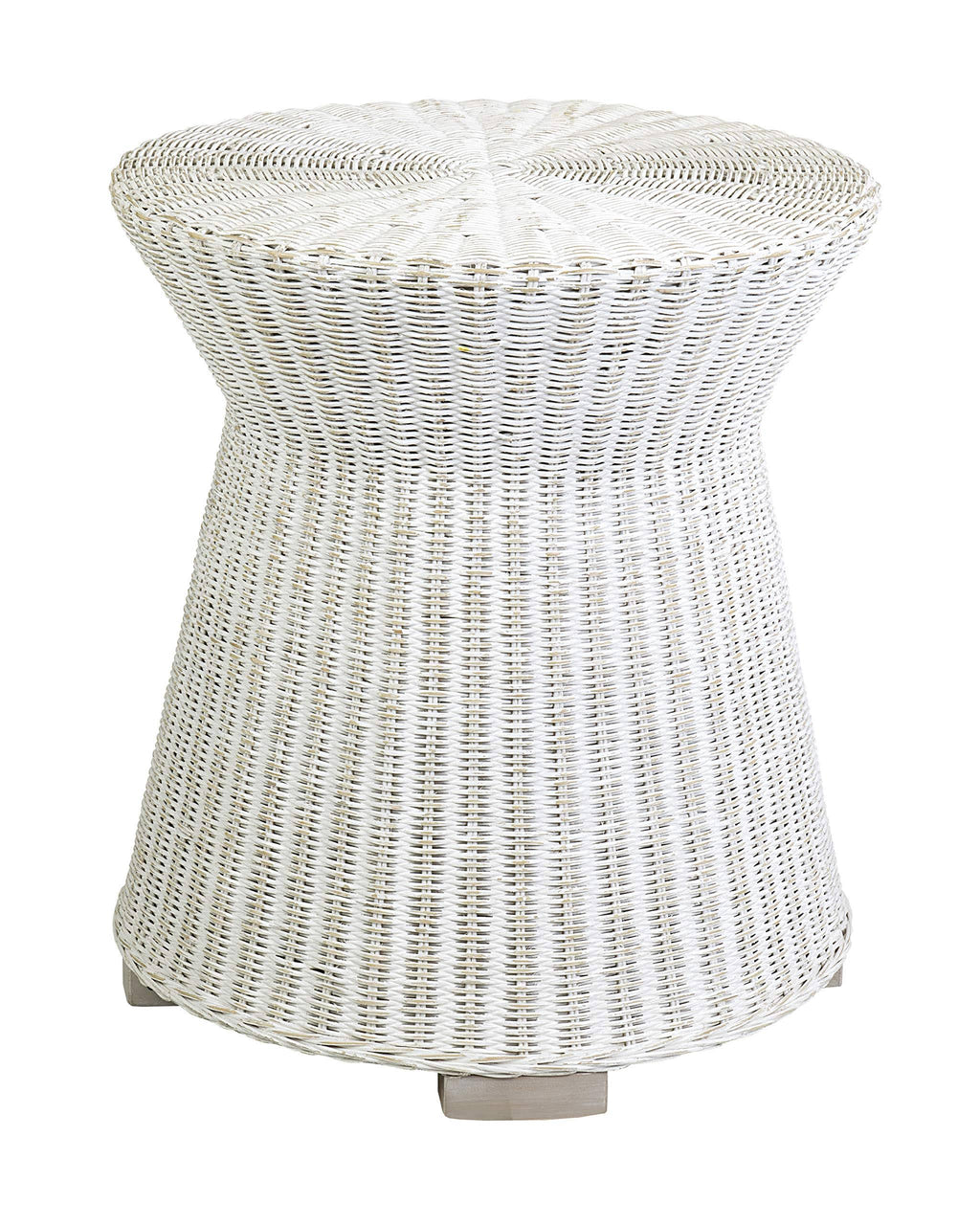 White Rattan Accent Table N9809