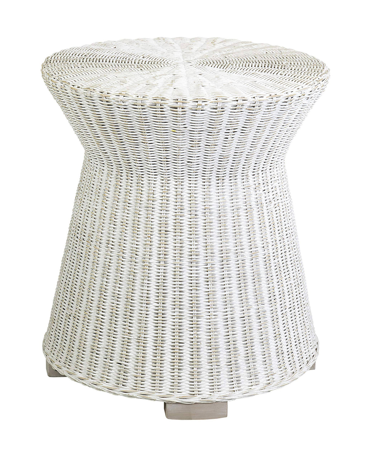 White Rattan Accent Table N9809