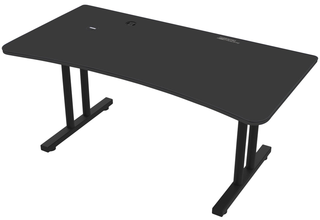 Black Gaming Desk with Infinity Mousepad and Built-in Cellphone Charger R501