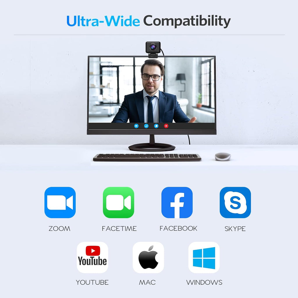 All-in-1 FHD 1080P Webcam with Speaker & 4 Mics U686