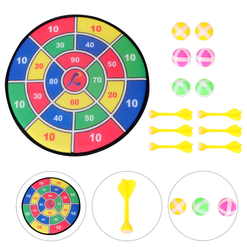 Safety Dart Board Toys Sticky Ball Shooting Toy Party Game Supplies (30cm, 6pcs Sticky Ball and 6pcs Darts) R413