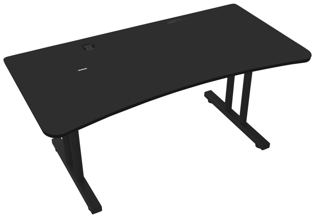 Black Gaming Desk with Infinity Mousepad and Built-in Cellphone Charger R501