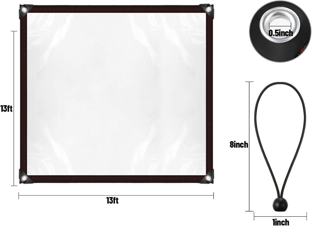 6.5 x 6.5 Feet PE Tarp with Elastic Rope S1313