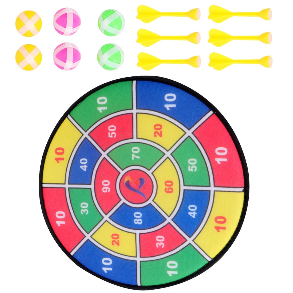 Safety Dart Board Toys Sticky Ball Shooting Toy Party Game Supplies (30cm, 6pcs Sticky Ball and 6pcs Darts) R413