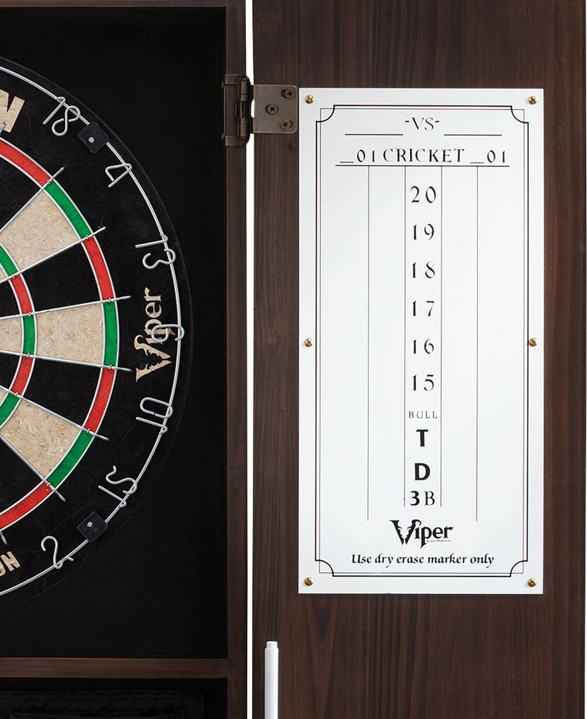Solid Wood Cabinet & Sisal/Bristle Dartboard Bundle P941