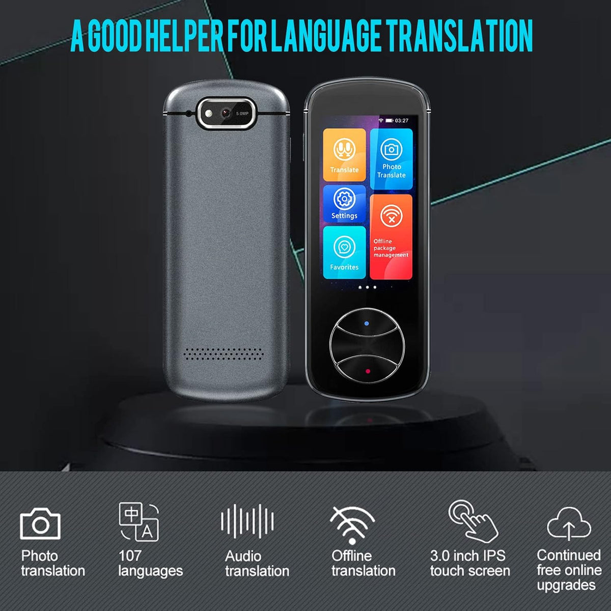 Portable Instant Voice Translator with Touch Screen B126