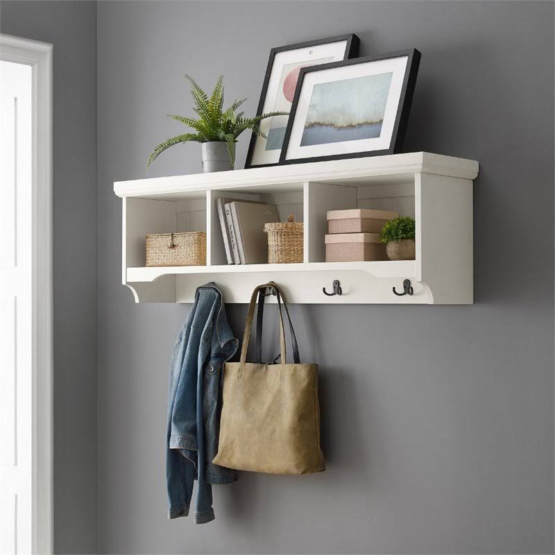Distressed White Storage Shelf M77218