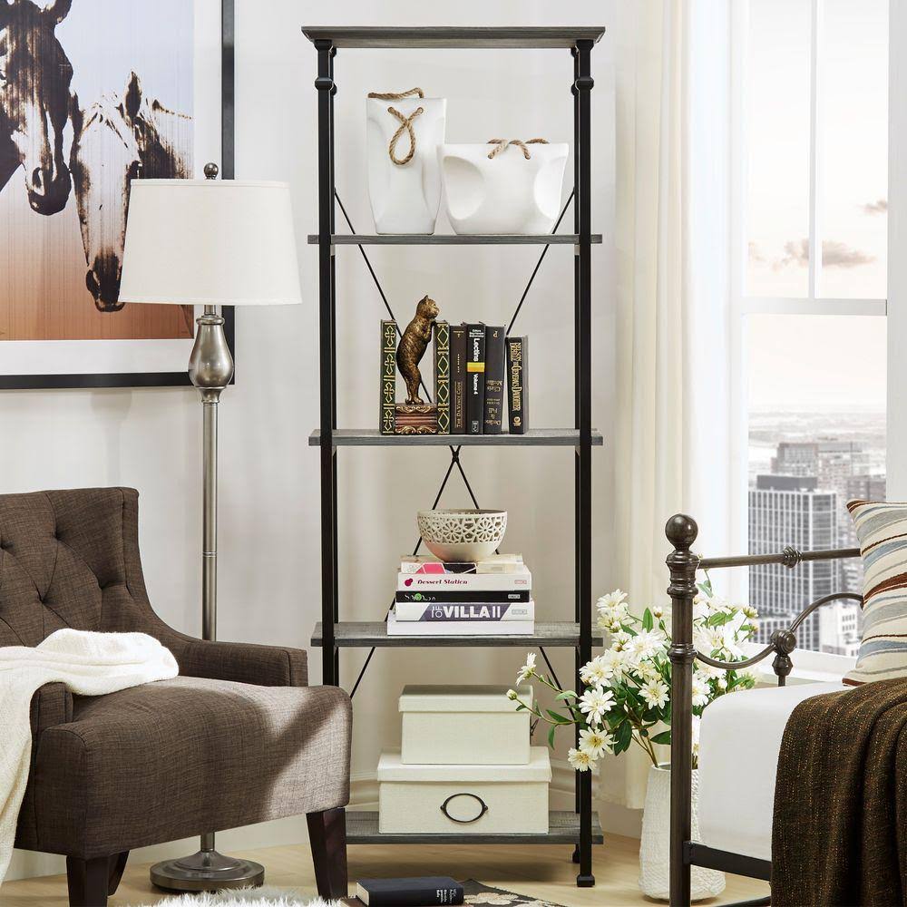 Weathered Grey Open Bookcase T501975