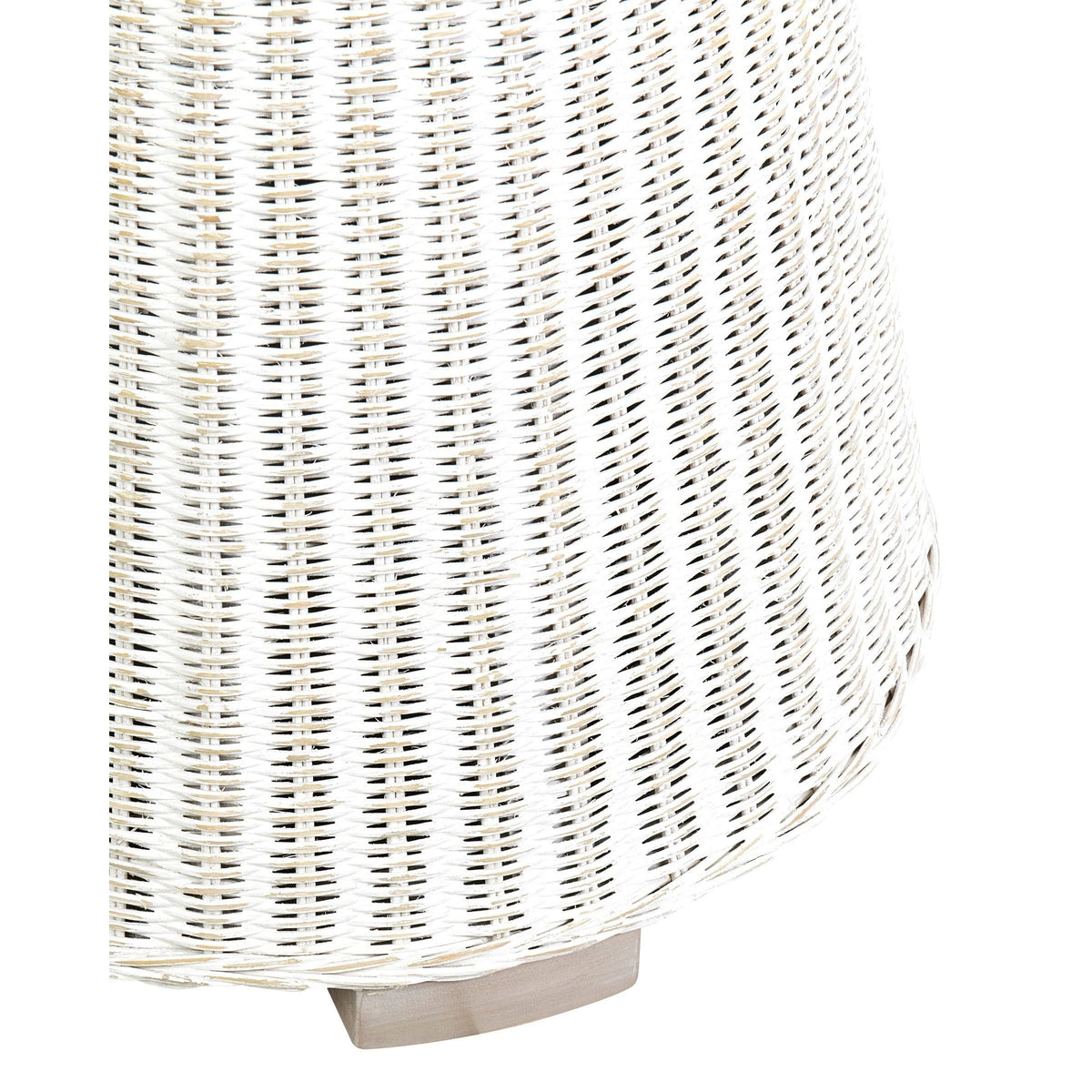 White Rattan Accent Table N9809