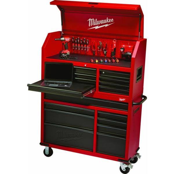 Red 8 Drawer Rolling Steel Storage Cabinet B598