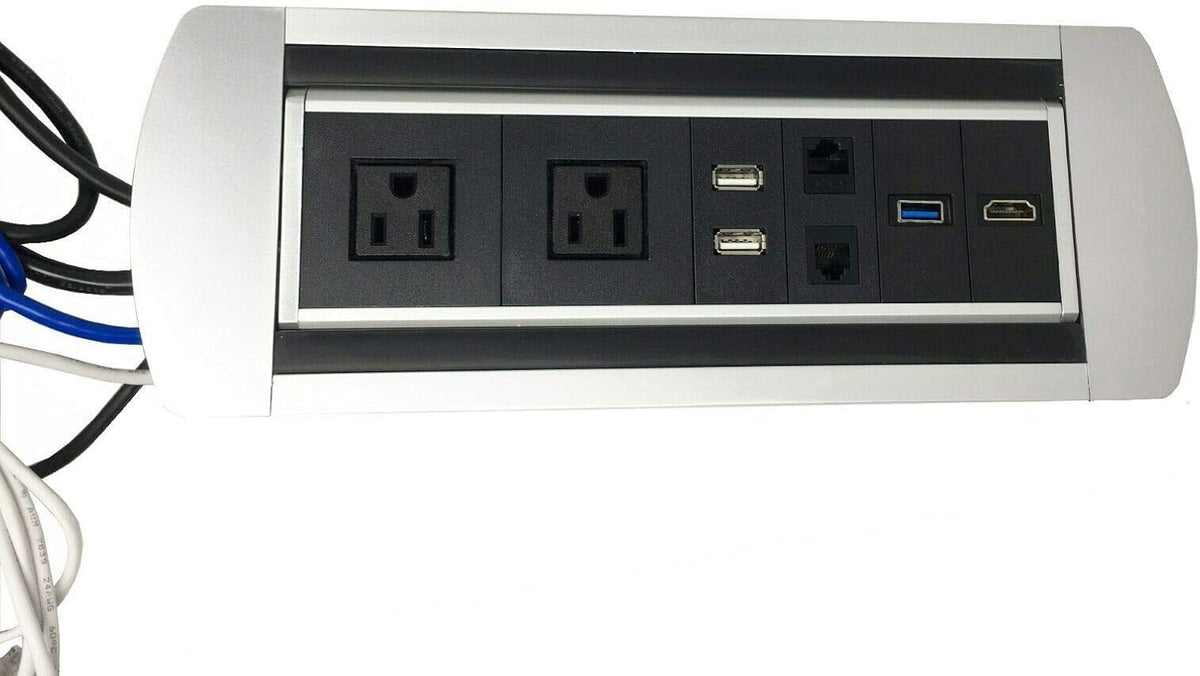 Silver Power Data Center with 2 USB Outlets L409517