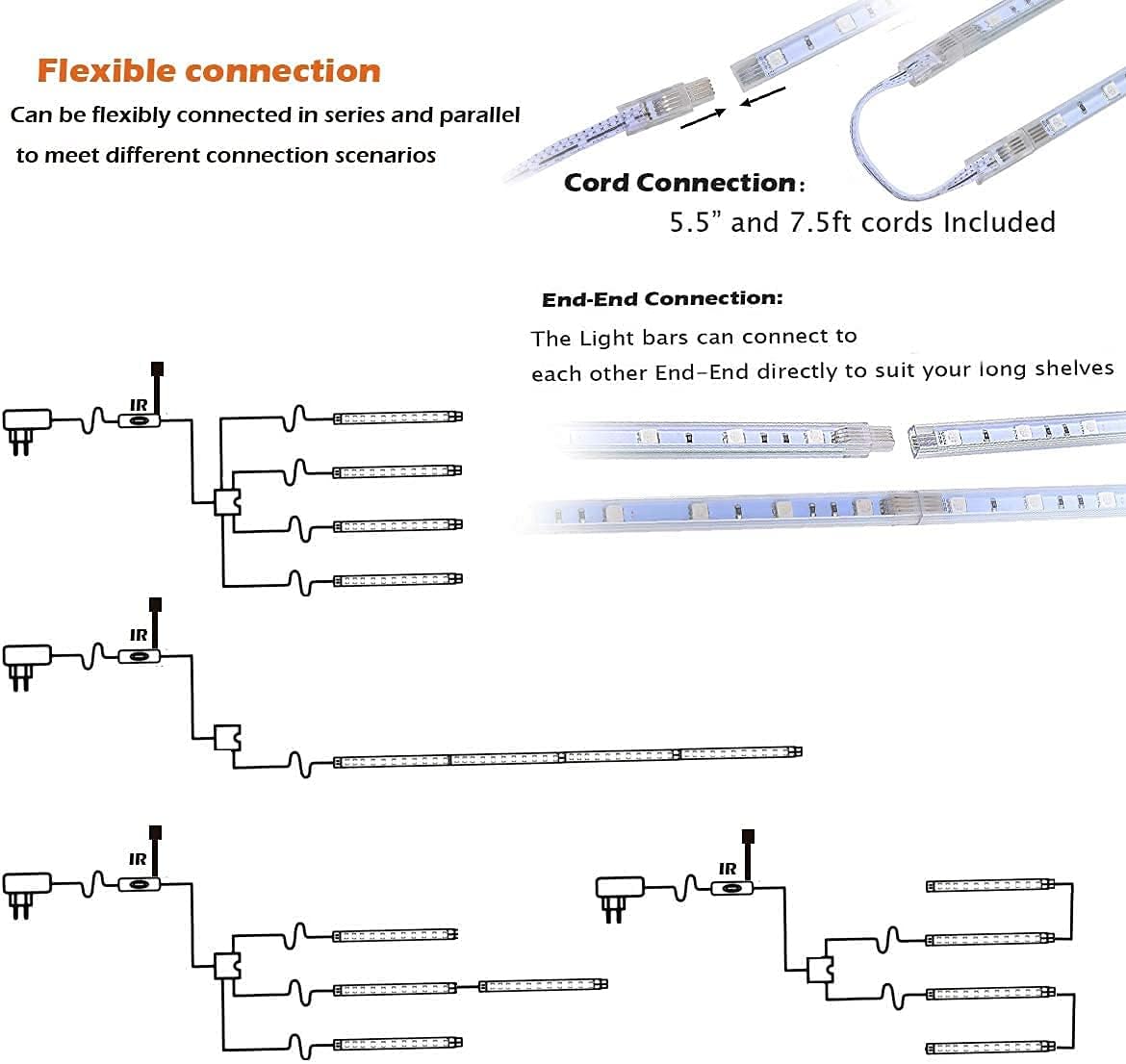 16 Linkable RGB LED Light Bar Kit F65306