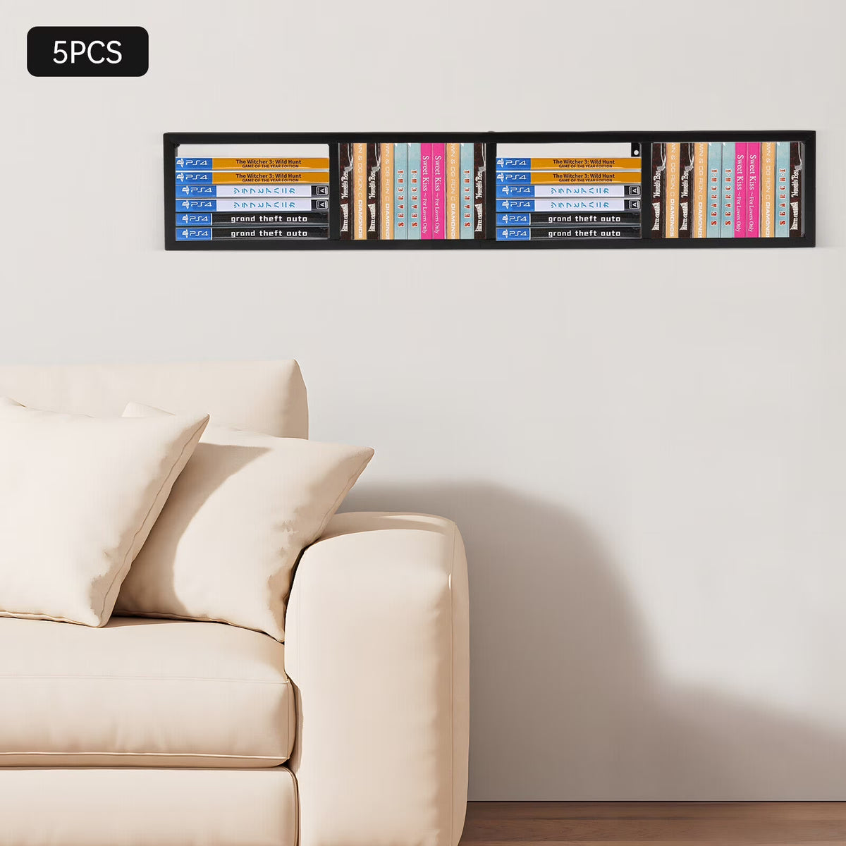 CD DVD Storage Shelf 5pcs N89452