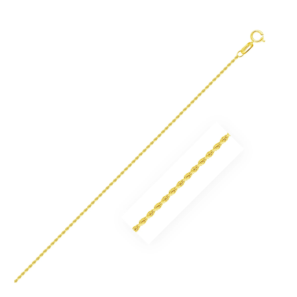 10k Yellow Gold Diamond Cut Rope Chain 1.25mm 18 in W3257