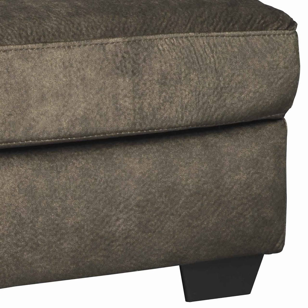 Brown and Black Wooden Ottoman with Block Legs T14236