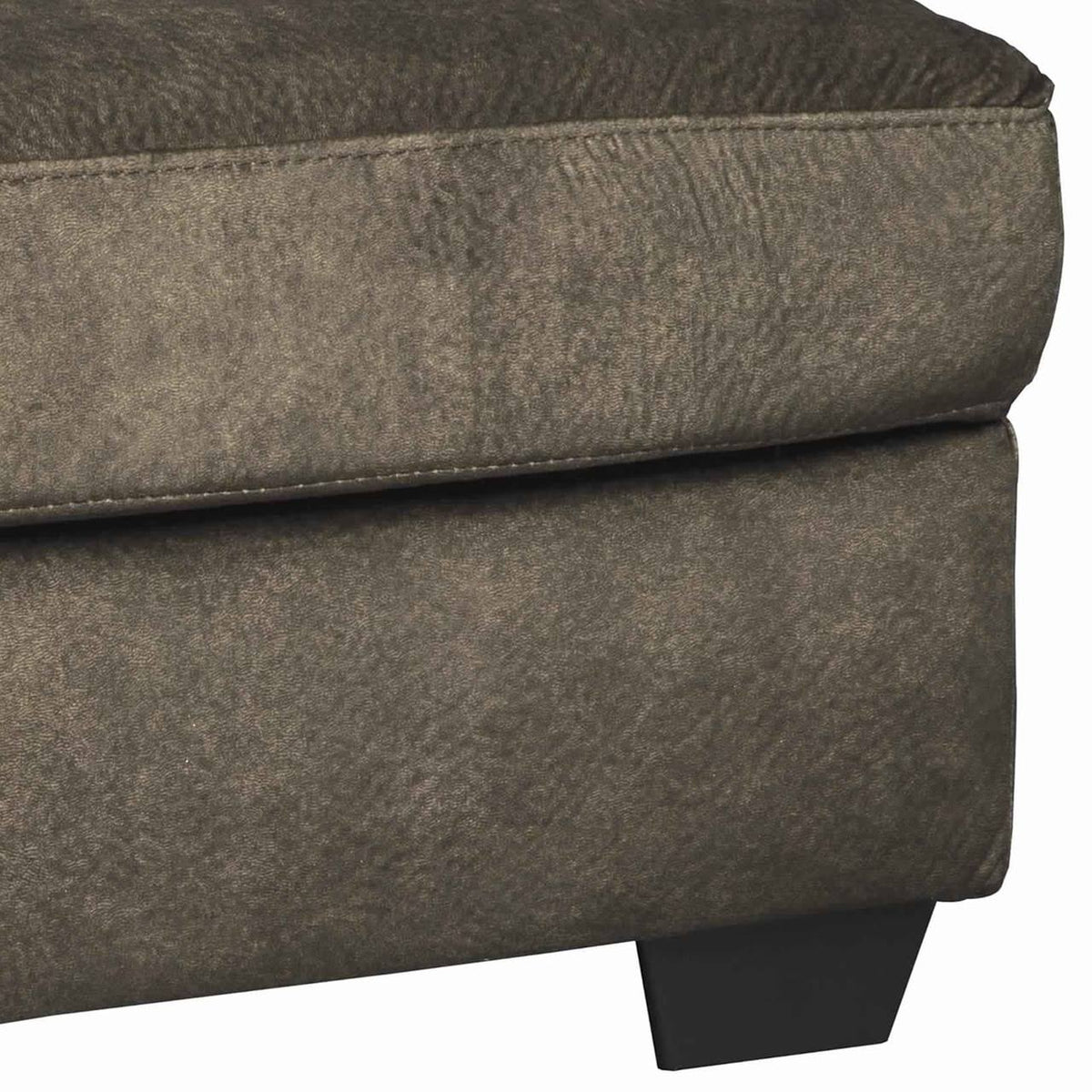 Brown and Black Wooden Ottoman with Block Legs T14236