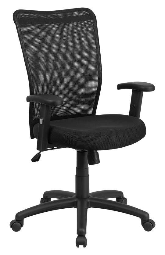 Black Mesh Executive Swivel Office Chair with Arms J6106