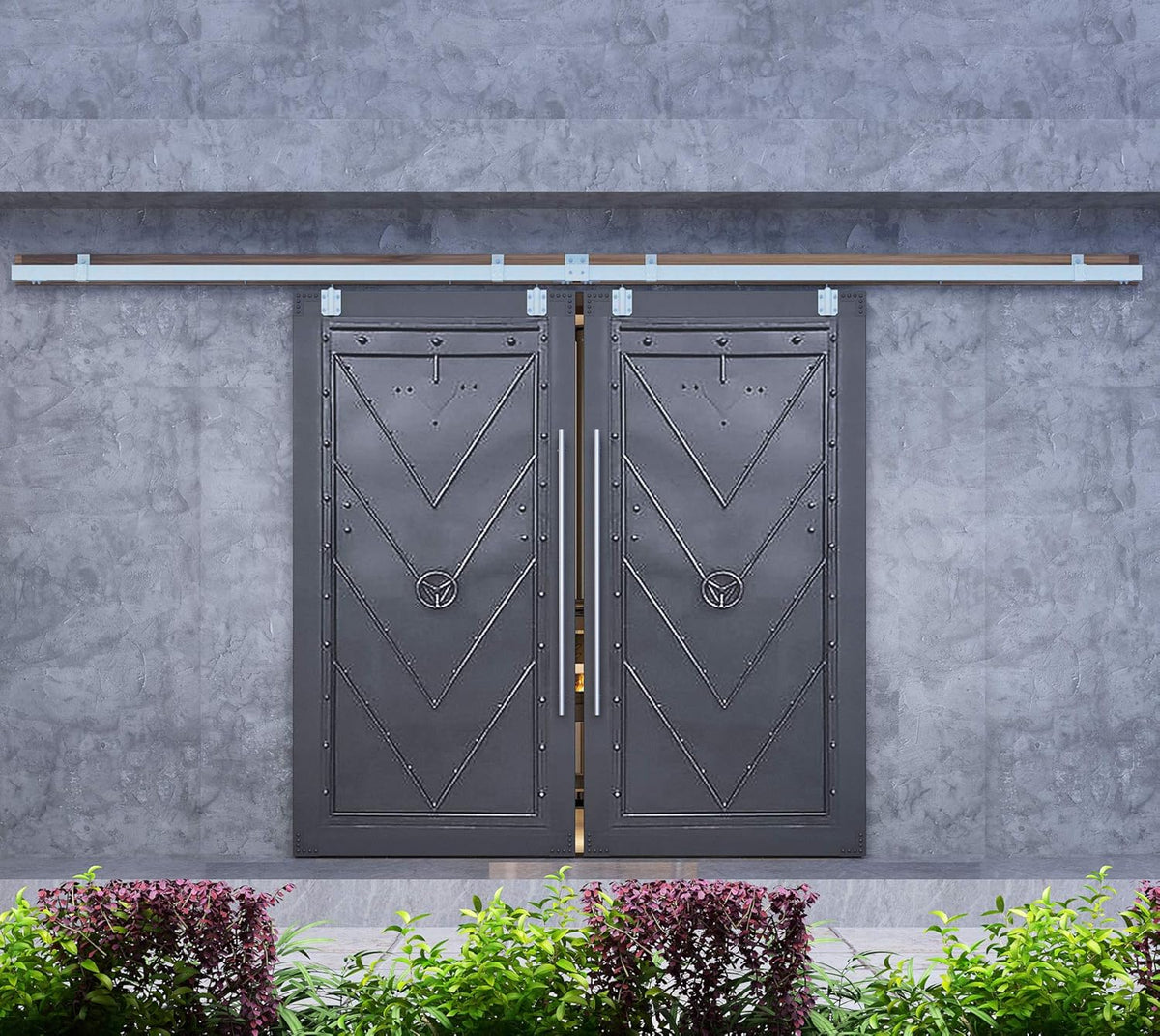 8FT Double Sliding Barn Door Hardware Kit A533