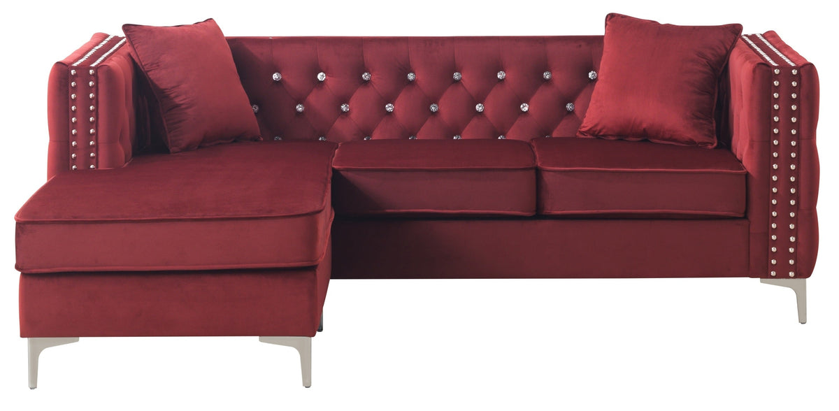 Burgundy Sectional Sofa Chaise T89690