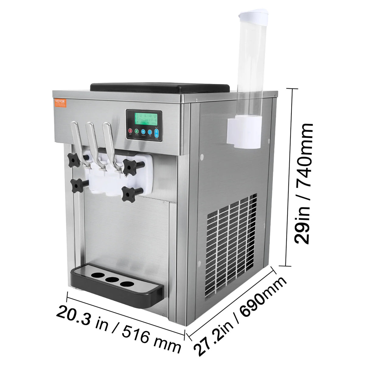 Commercial Soft Serve Ice Cream Machine 3 Flavor Countertop R77076