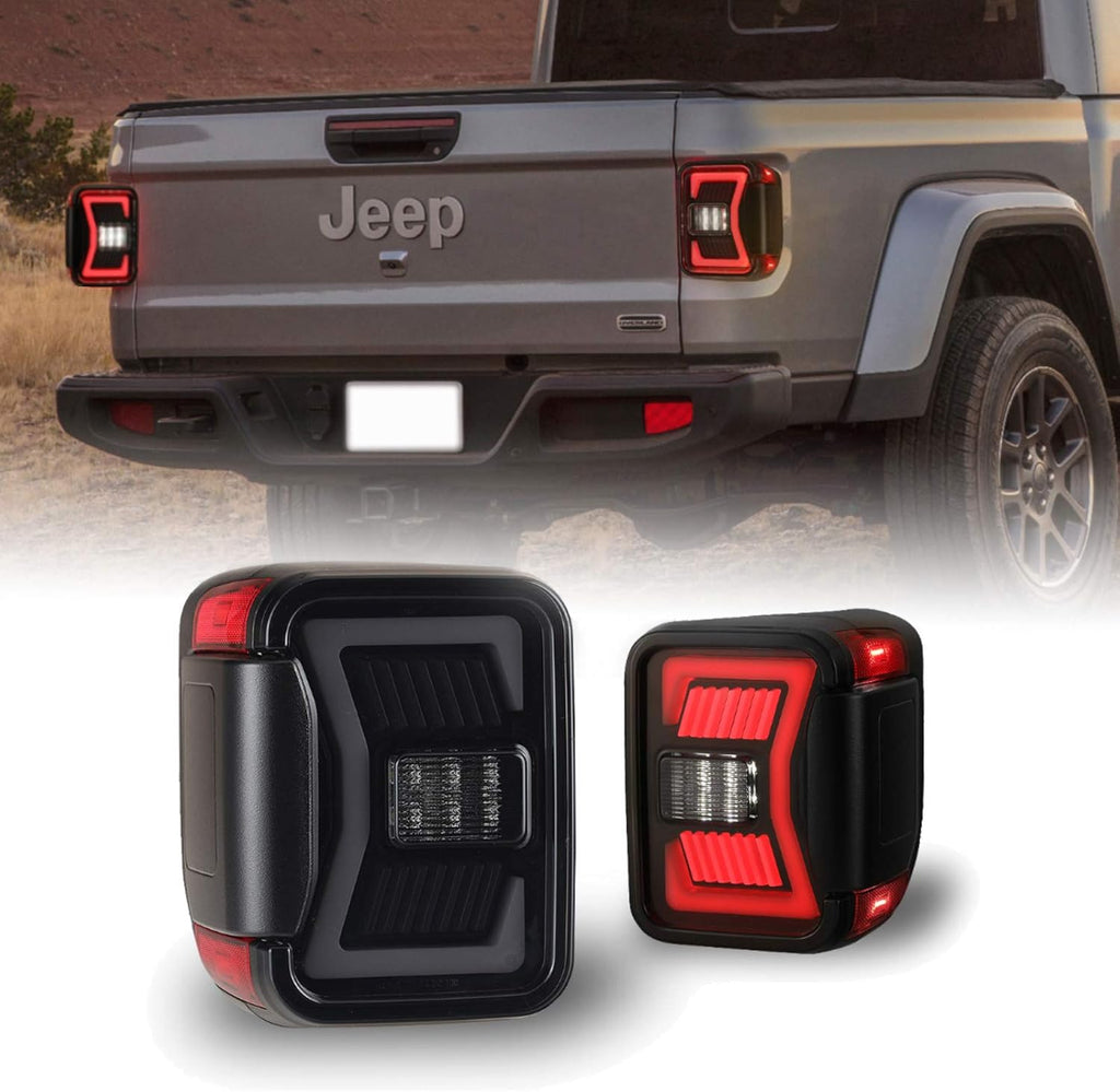 Smoked Lens LED Tail Lights Assembly for Jeep Gladiator Pickup, 1 Pair O738386
