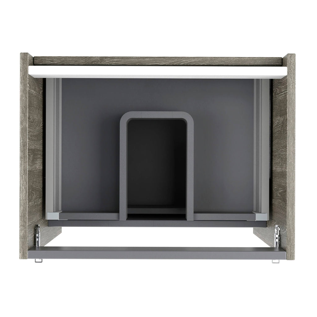 Charred Oak Wood 24 x 24 x 18 inch Bathroom Vanity Cabinet with Ceramic Top Sink Y838