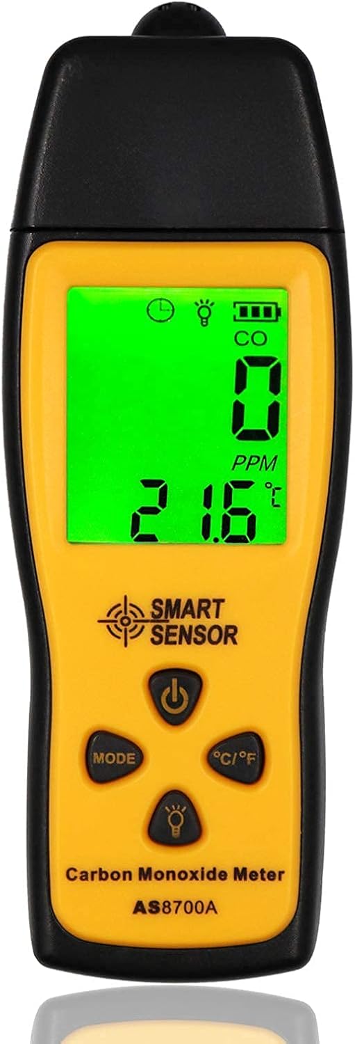 Handheld Carbon Monoxide Meter, 0-1000 ppm, Pack of 2 V93108