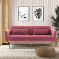 Pink Velvet Loveseat Sofa With Metal Feet J52186