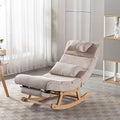 PU Leather Upholstered Rocking Recliner Chair with Pillows & Foot E7474
