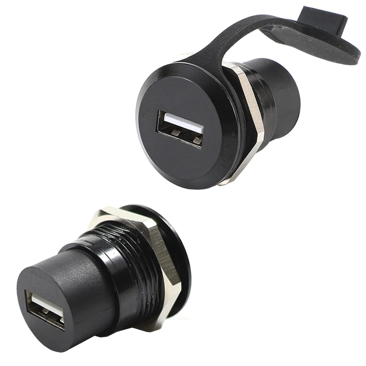 USB 2.0 Panel Mount Coupler Female to Female Bulkhead Adapter with Dustcap S754220
