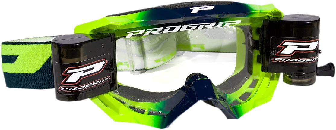 Blue/Fluo Yellow MX Offroad Goggles with Roll-Off System P404980