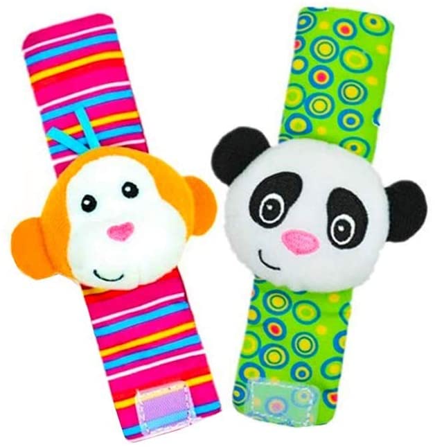 Baby Socks Wrist Rattle and Foot Finder Toys Set (4 PCS) E115