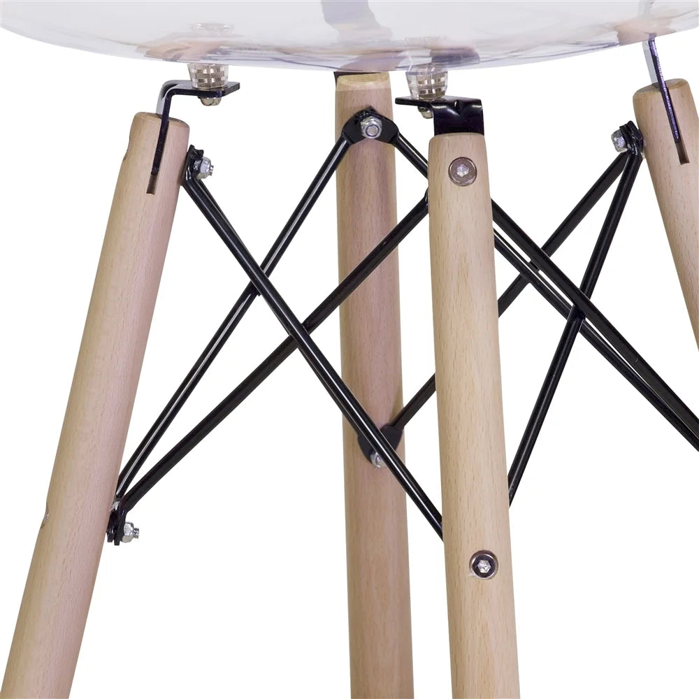 Clear Counter Stool with Wooden Dowel Base X965