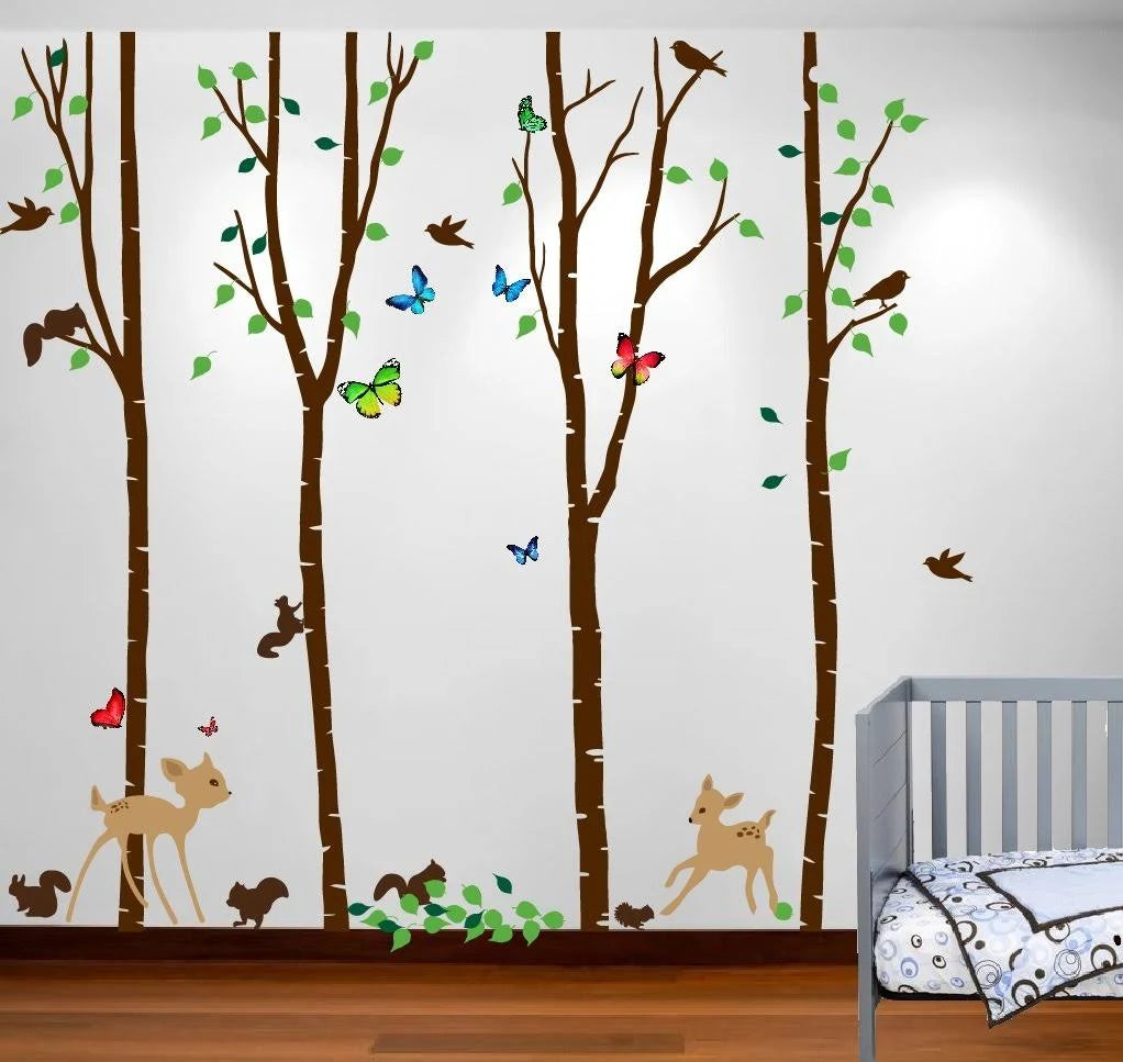 84 Birch Tree Forest Wall Sticker Decal, 7 F7484