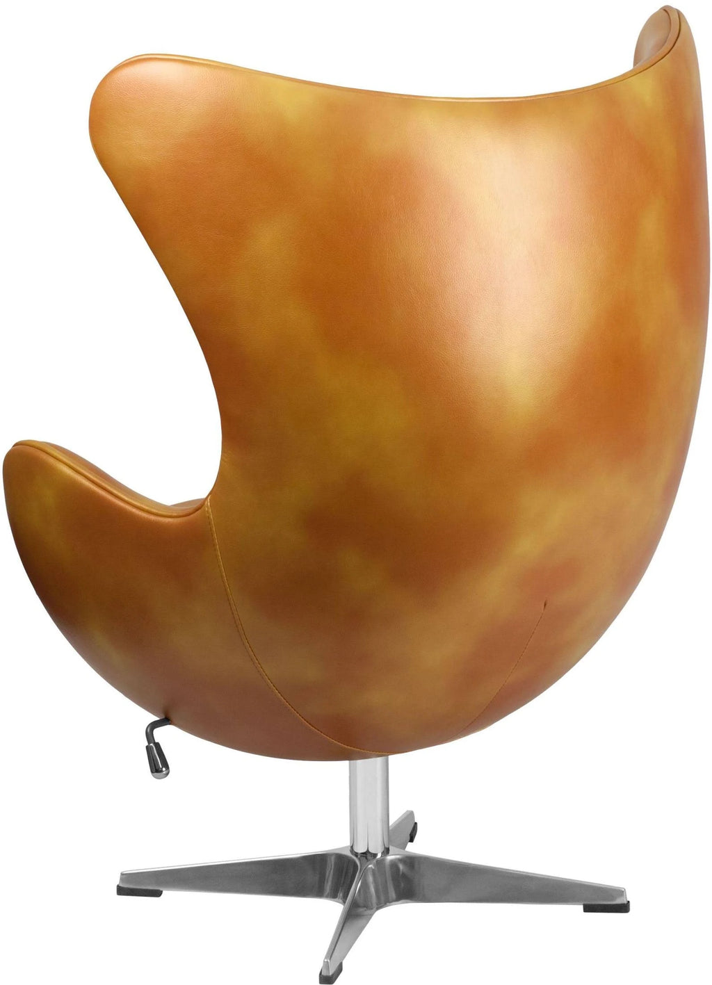 Gold Leather Egg Chair with Tilt-Lock Mechanism V61241