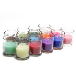 96 Pcs Aqua Round Glass Votive Candles E351