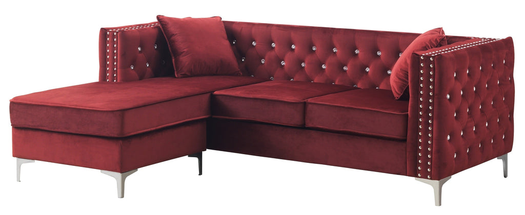 Burgundy Sectional Sofa Chaise T89690