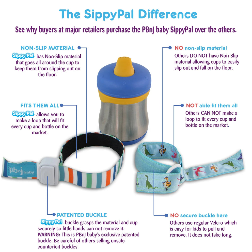 Gray Chevron 2-Pack Sippy Cup Holder Strap Leash Tether R699179