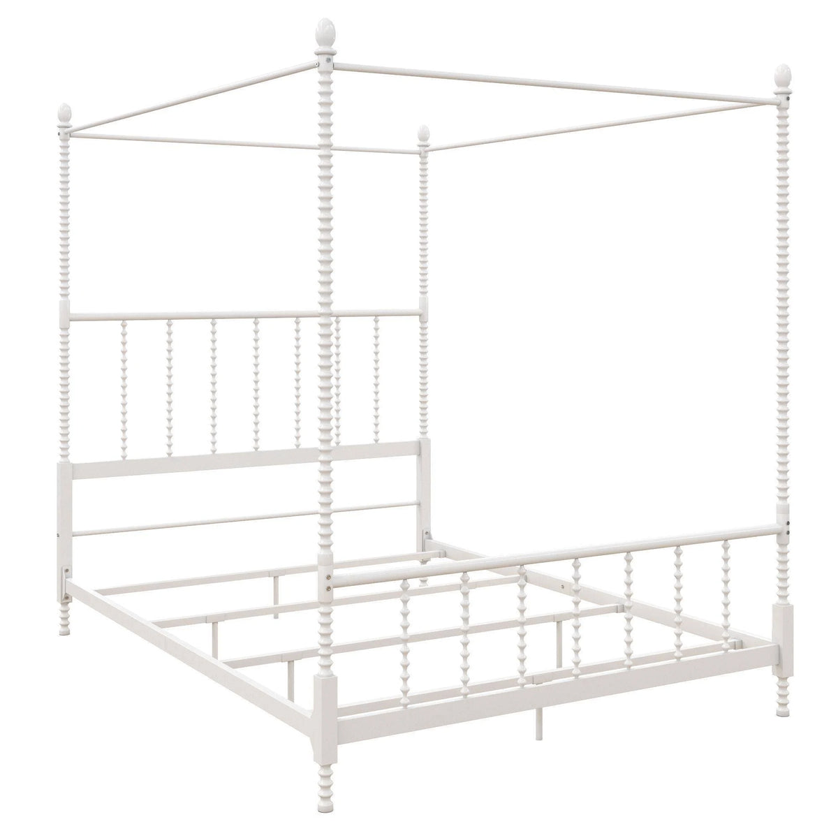 White Metal Canopy Bed K8341